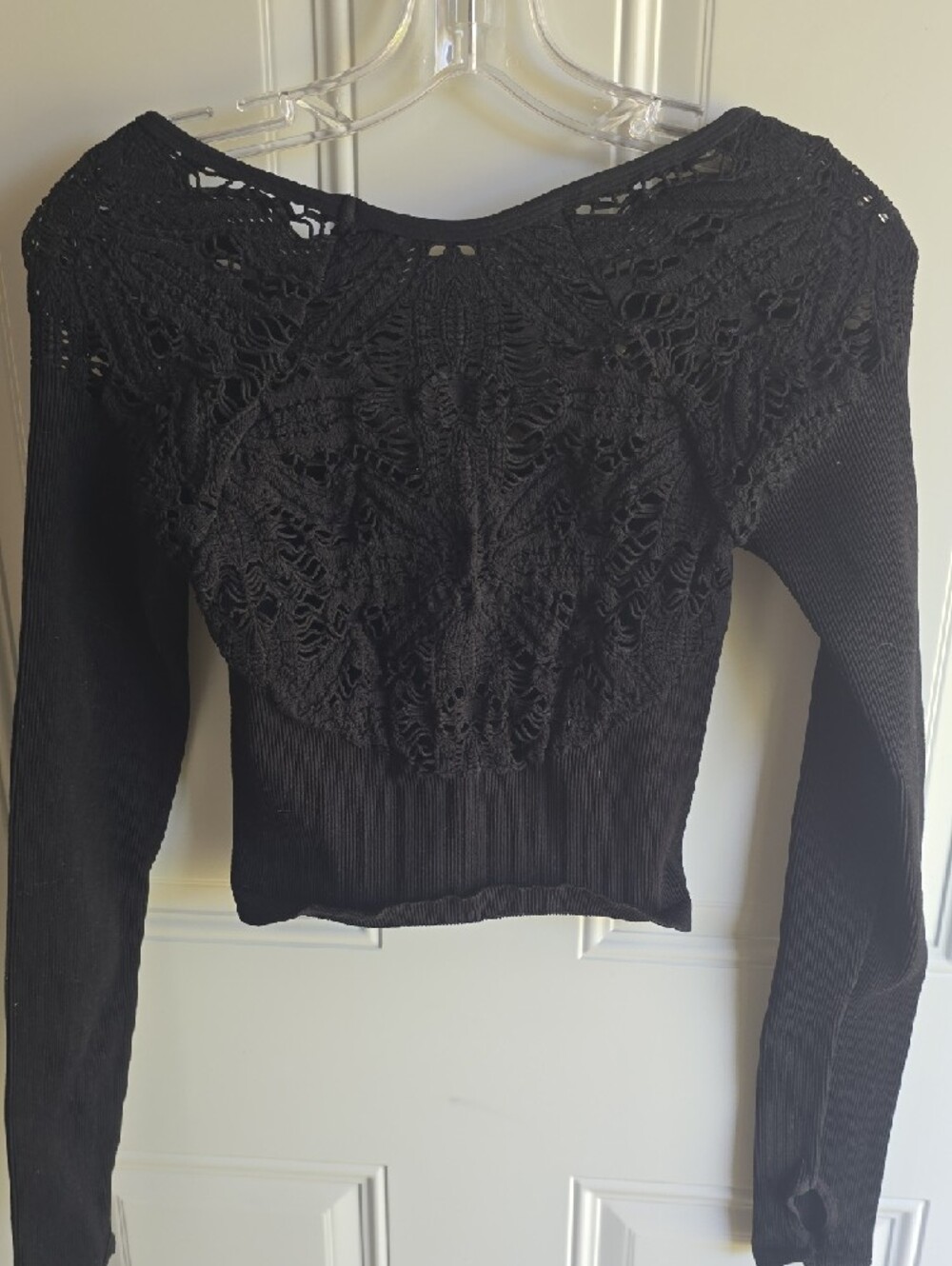 FP Movement by Free People Black Crop Top with White Logo - Picture 6 of 7